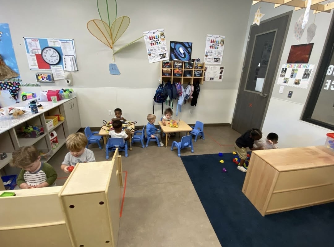 Children playing in a classroom