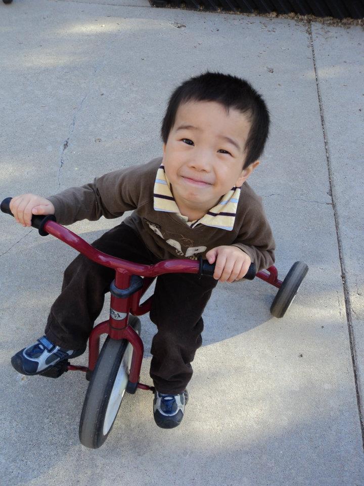 Child on a tricycle